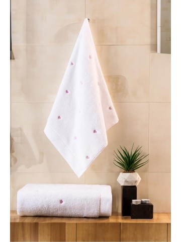 Varol Love Serisi Nakışlı Micro Cotton Banyo Havlu Seti