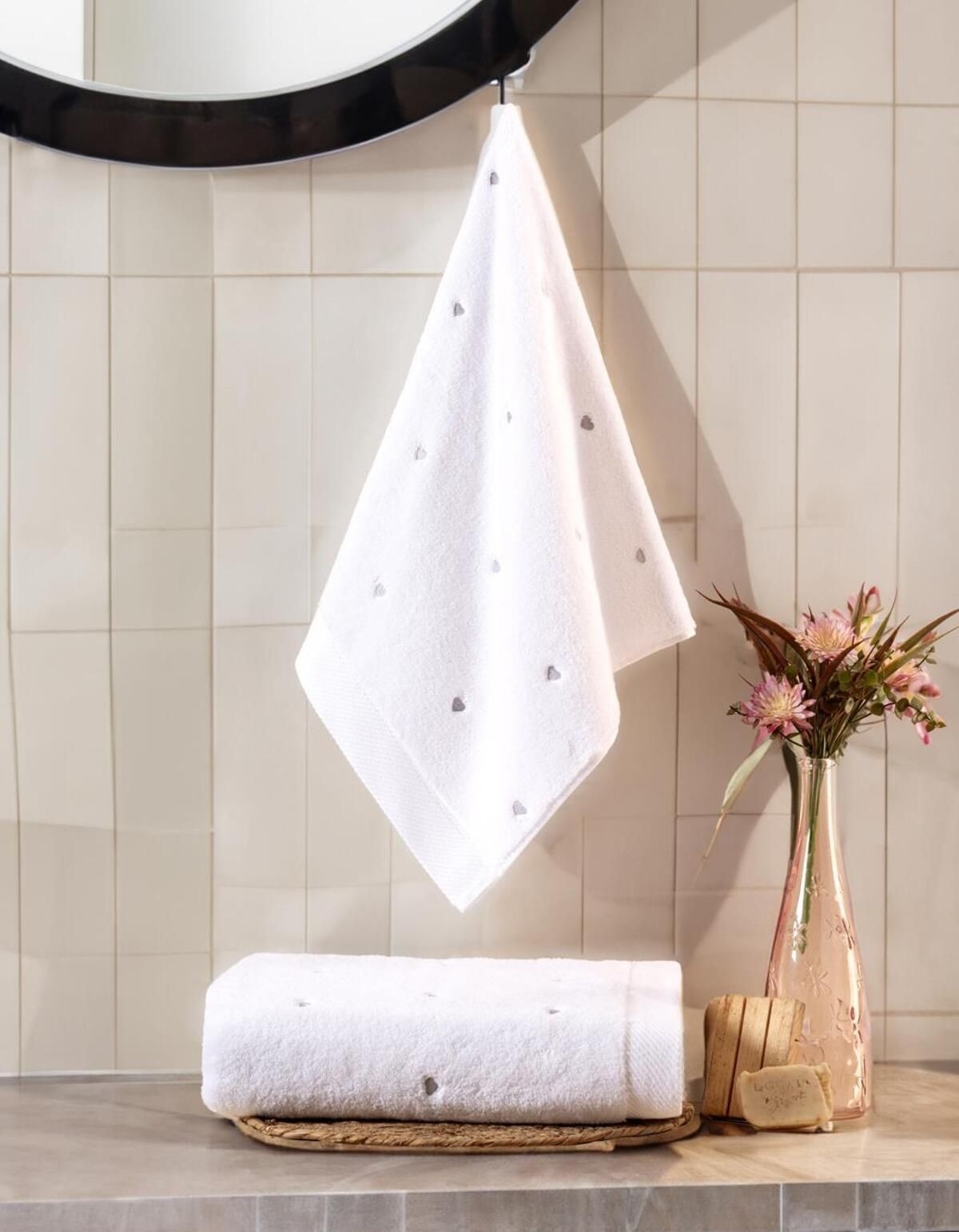 Varol Love Serisi Nakışlı Micro Cotton Banyo Havlu Seti