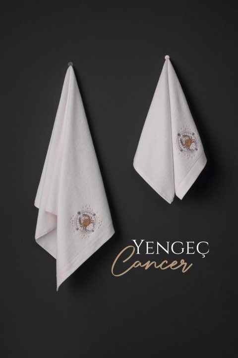 Varol Lüks Microcotton Burç Nakışlı Havlu Seti – Yumuşak & Dayanıklı YENGEÇ