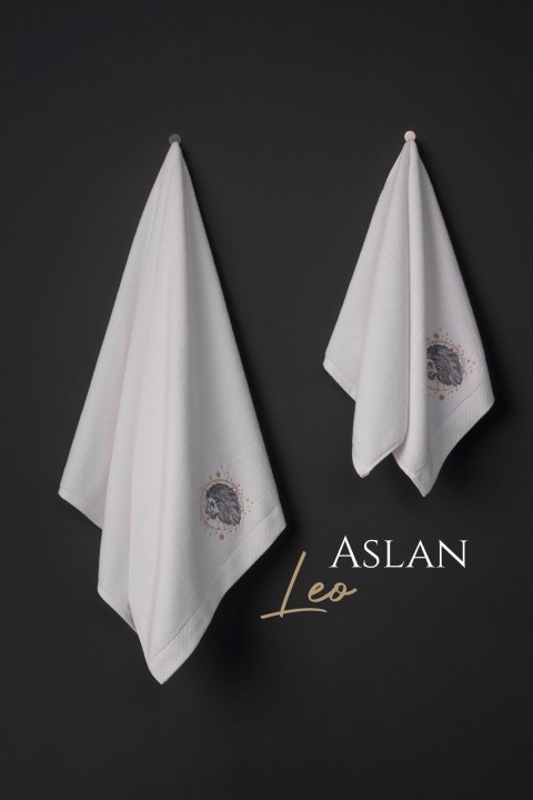 Varol Lüks Microcotton Burç Nakışlı Havlu Seti – Yumuşak & Dayanıklı ASLAN