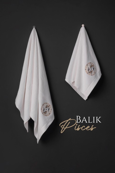Varol Lüks Microcotton Burç Nakışlı Havlu Seti – Yumuşak & Dayanıklı BALIK