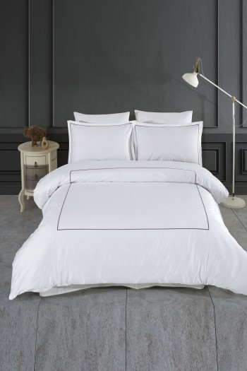 Varol Marmaris Serisi Kızılbük – 300 TC Nakışlı Pamuk Saten Nevresim Takımı