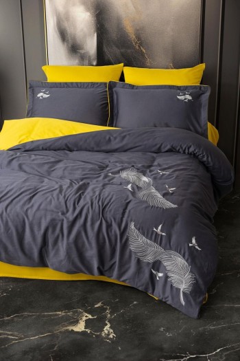 Varol Nakışlı Pamuk Saten Çift Kişilik Nevresim Takımı