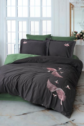 Varol Nakışlı Pamuk Saten Çift Kişilik Nevresim Takımı