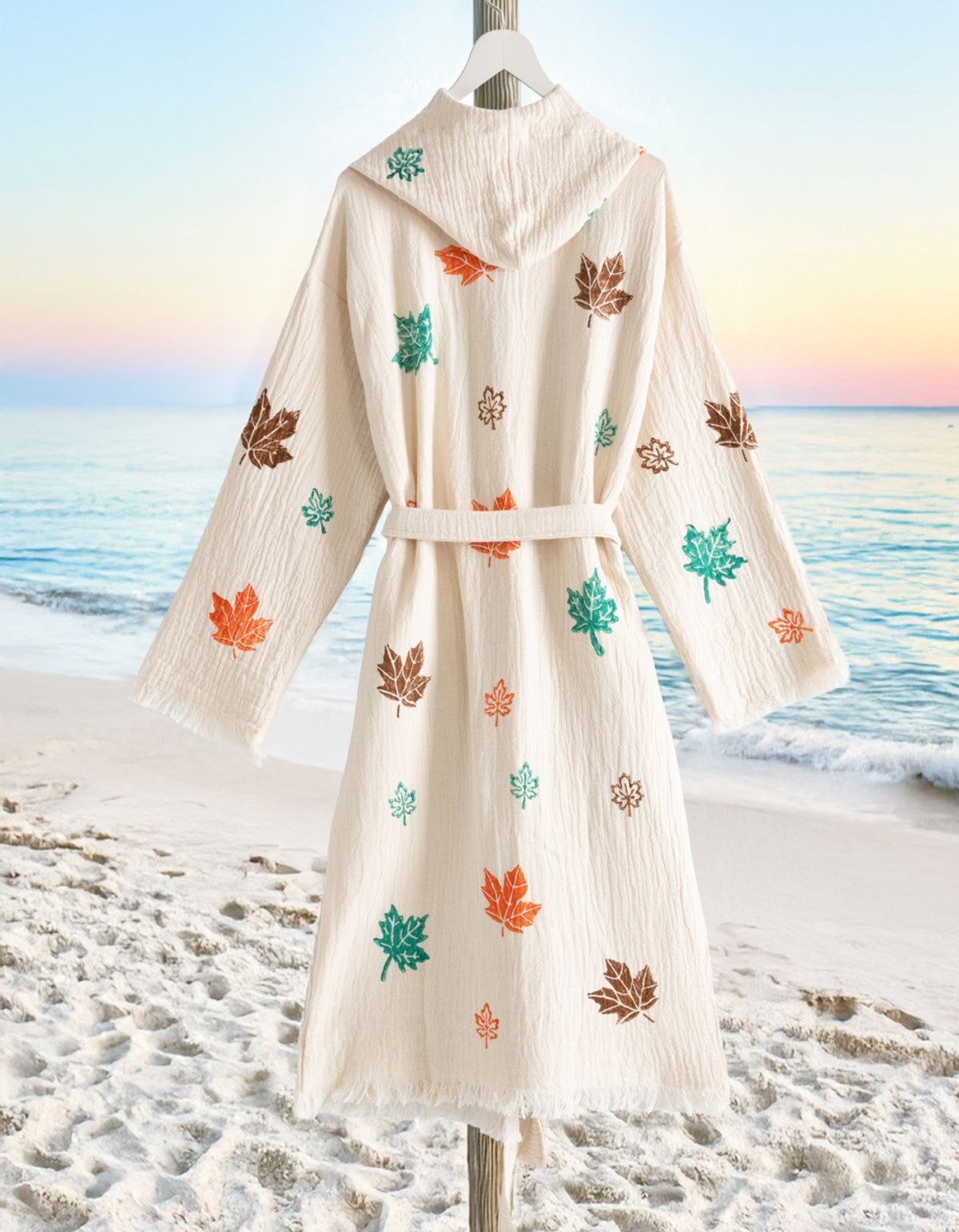 Varol Organik %100 Pamuk Kapşonlu Sabahlık Bornoz Plaj Elbisesi - Sonbahar Varol Organik %100 Pamuk Kapşonlu Sabahlık Bornoz Plaj Elbisesi - Sonbahar