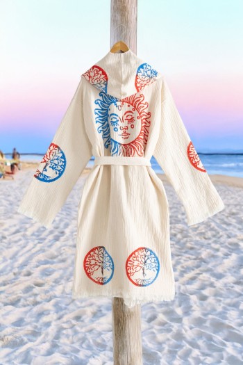 Varol Organik %100 Pamuk Kapşonlu Sabalık Bornoz Plaj Elbisesi - Dualis Varol Organik %100 Pamuk Kapşonlu Sabalık Bornoz Plaj Elbisesi - Dualis