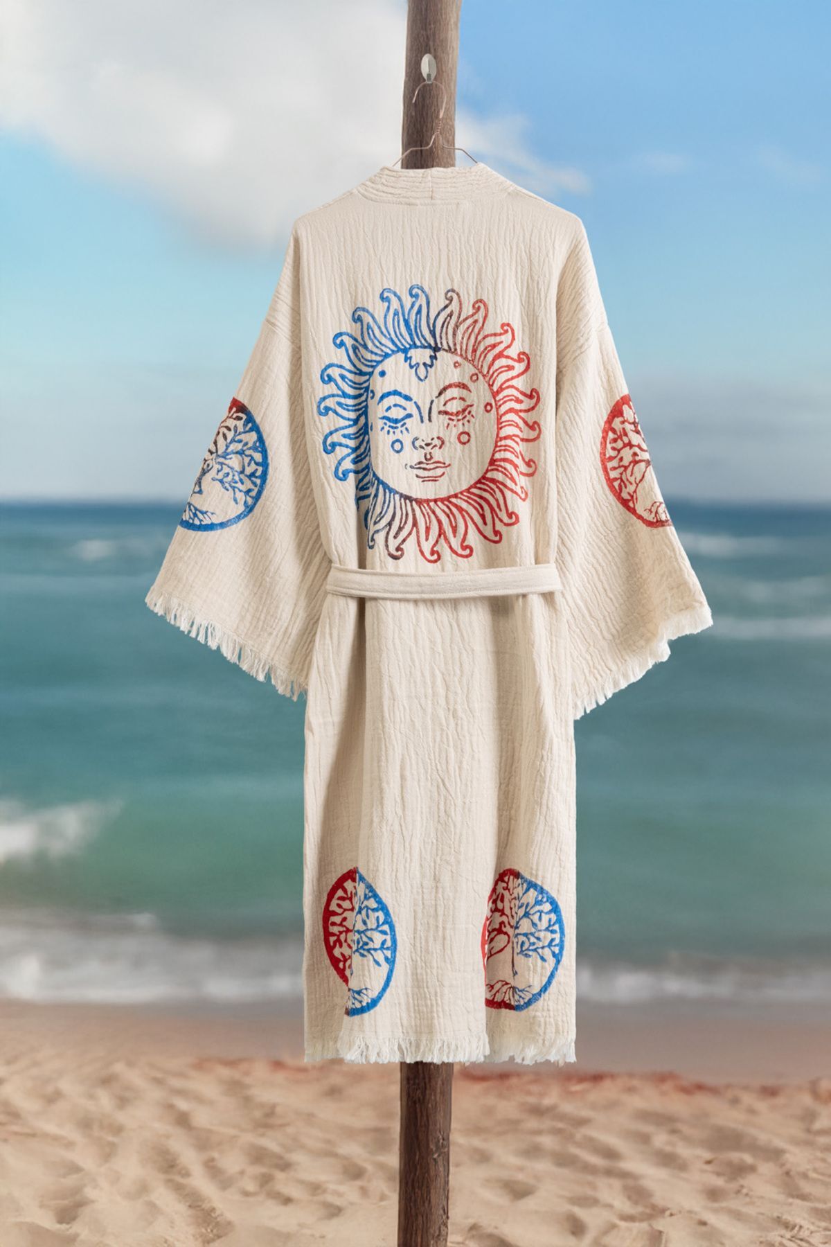 Varol Organik %100 Pamuk Kimono Yaka Sabahlık Bornoz - Dualis