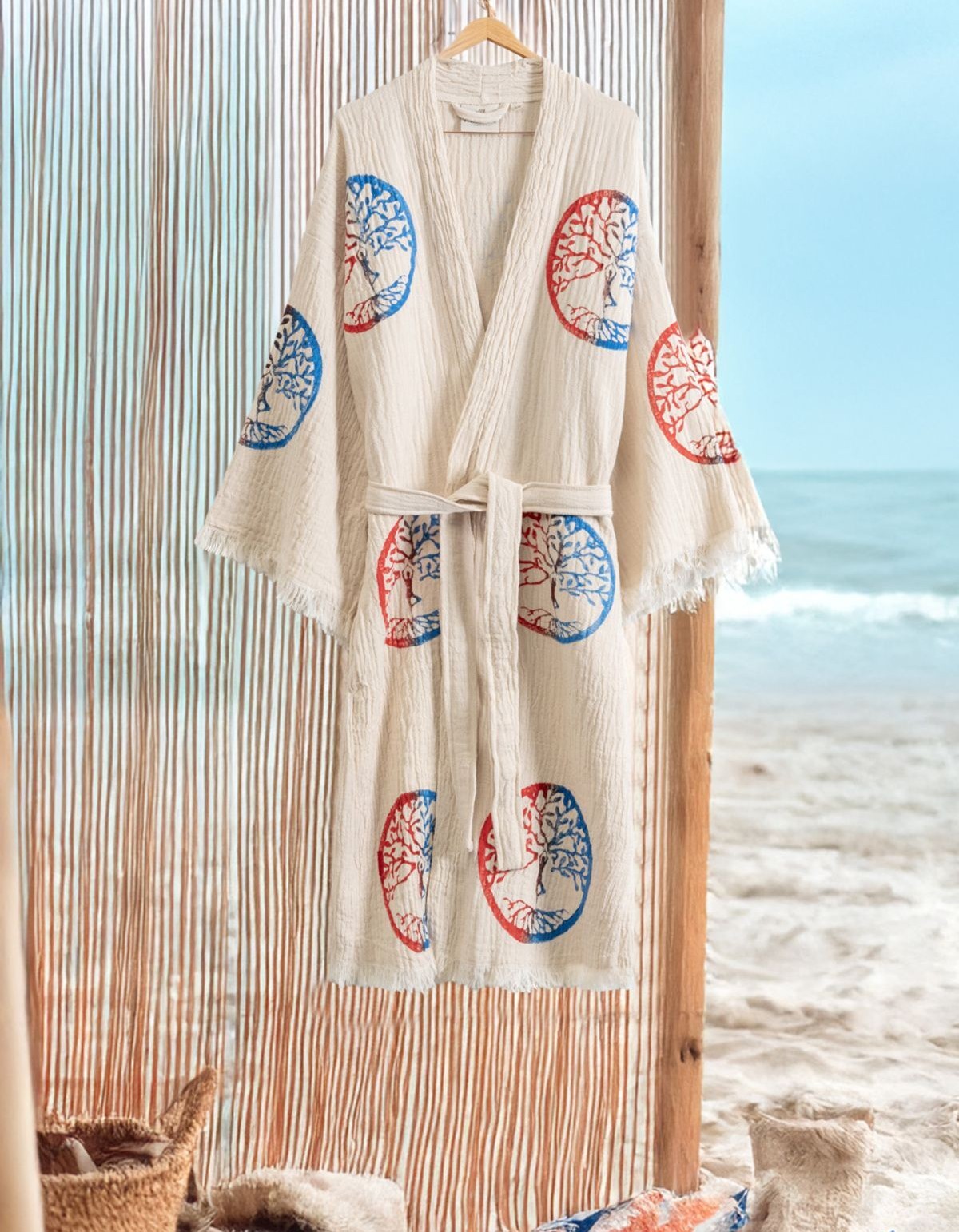 Varol Organik %100 Pamuk Kimono Yaka Sabahlık Bornoz - Dualis