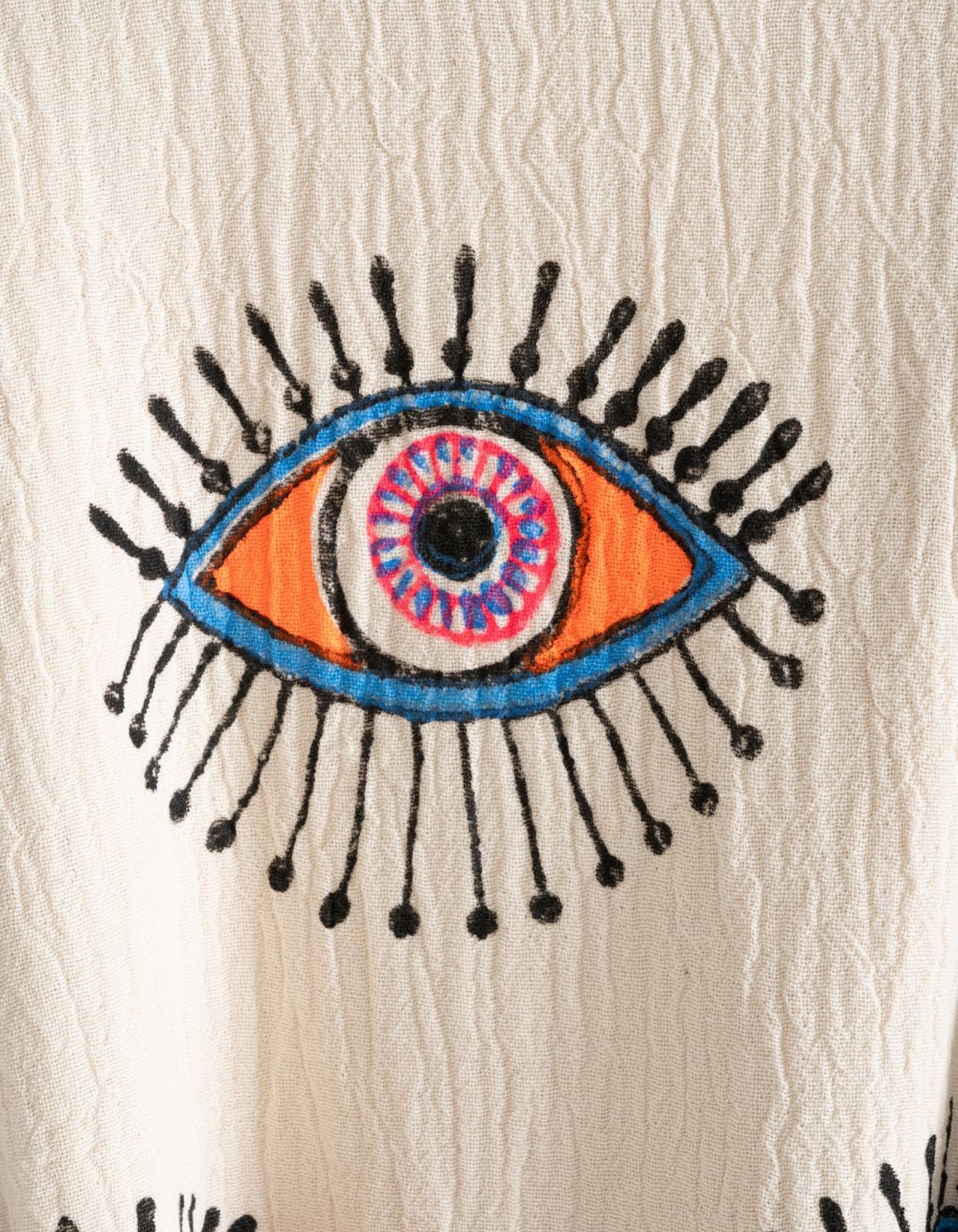 Varol Organik %100 Pamuk Kimono Yaka Sabahlık Bornoz - Göz