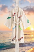 Varol Organik %100 Pamuk Kimono Yaka Sabahlık Bornoz - Nomada görseli 5