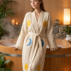 Varol Organik %100 Pamuk Kimono Yaka Sabahlık Bornoz - Solyra