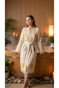 Varol Organik %100 Pamuk Kimono Yaka Sabahlık Bornoz - Solyra