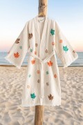 Varol Organik %100 Pamuk Kimono Yaka Sabahlık Bornoz - Sonbahar görseli 5