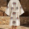 Varol Organik %100 Pamuk Kimono Yaka Sabahlık Bornoz - Göz