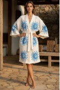 Varol Organik %100 Pamuk Kimono Yaka Sabahlık Bornoz - Heliona v2