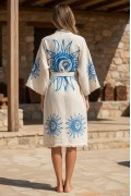 Varol Organik %100 Pamuk Kimono Yaka Sabahlık Bornoz - Heliona v2 görseli 2