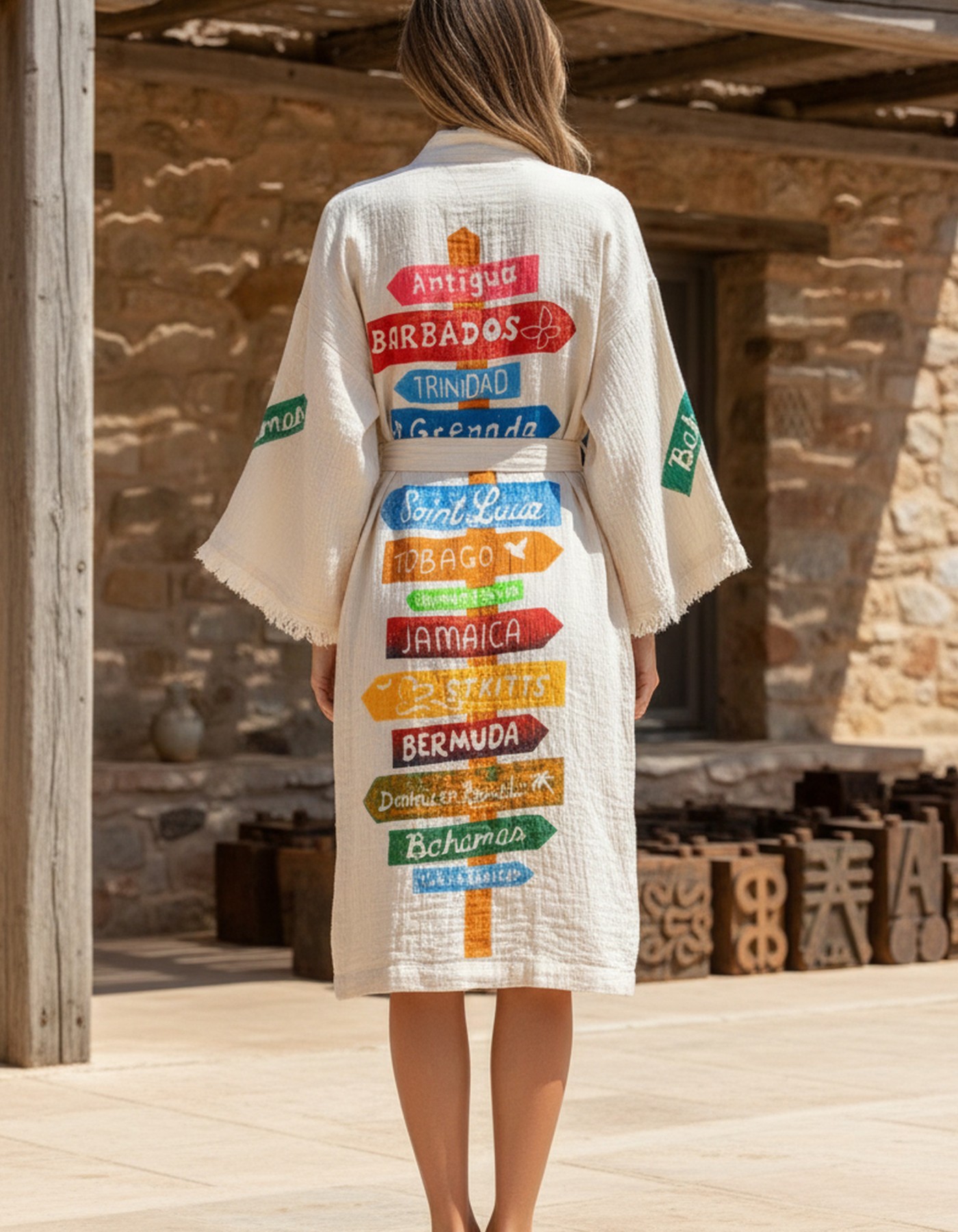 Varol Organik %100 Pamuk Kimono Yaka Sabahlık Bornoz - Nomada Varol Organik %100 Pamuk Kimono Yaka Sabahlık Bornoz - Nomada