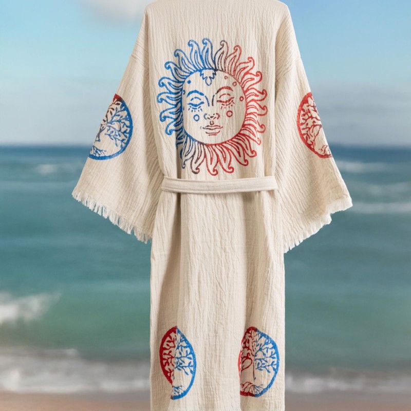 Varol Organik %100 Pamuk Kimono Yaka Sabalık Bornoz - Dualis