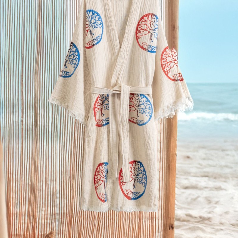 Varol Organik %100 Pamuk Kimono Yaka Sabalık Bornoz - Dualis