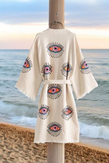 Varol Organik %100 Pamuk Kimono Yaka Sabalık Bornoz - Göz Varol Organik %100 Pamuk Kimono Yaka Sabalık Bornoz - Göz