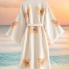Varol Organik %100 Pamuk Kimono Yaka Sabalık Bornoz - Kelebek