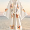 Varol Organik %100 Pamuk Kimono Yaka Sabalık Bornoz - Kelebek