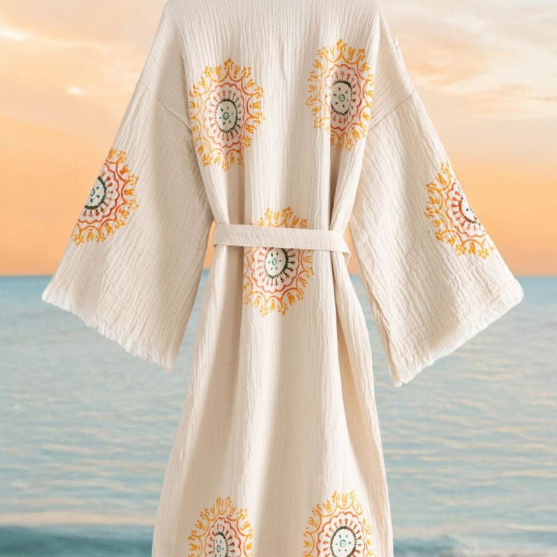 Varol Organik %100 Pamuk Kimono Yaka Sabalık Bornoz - Lemura Varol Organik %100 Pamuk Kimono Yaka Sabalık Bornoz - Lemura