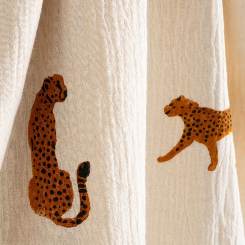 Varol Organik %100 Pamuk Kimono Yaka Sabalık Bornoz - Leopar