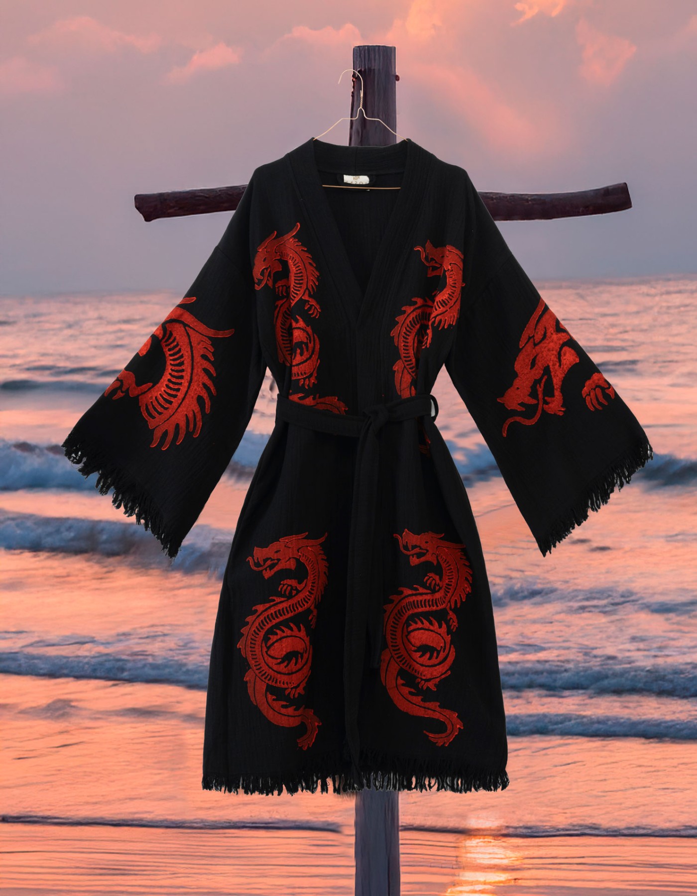 Varol Organik %100 Pamuk Kimono Yaka Sabahlık Bornoz - Viserion