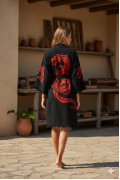 Varol Organik %100 Pamuk Kimono Yaka Sabahlık Bornoz - Viserion görseli 2