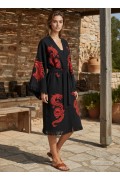 Varol Organik %100 Pamuk Kimono Yaka Sabahlık Bornoz - Viserion görseli 3