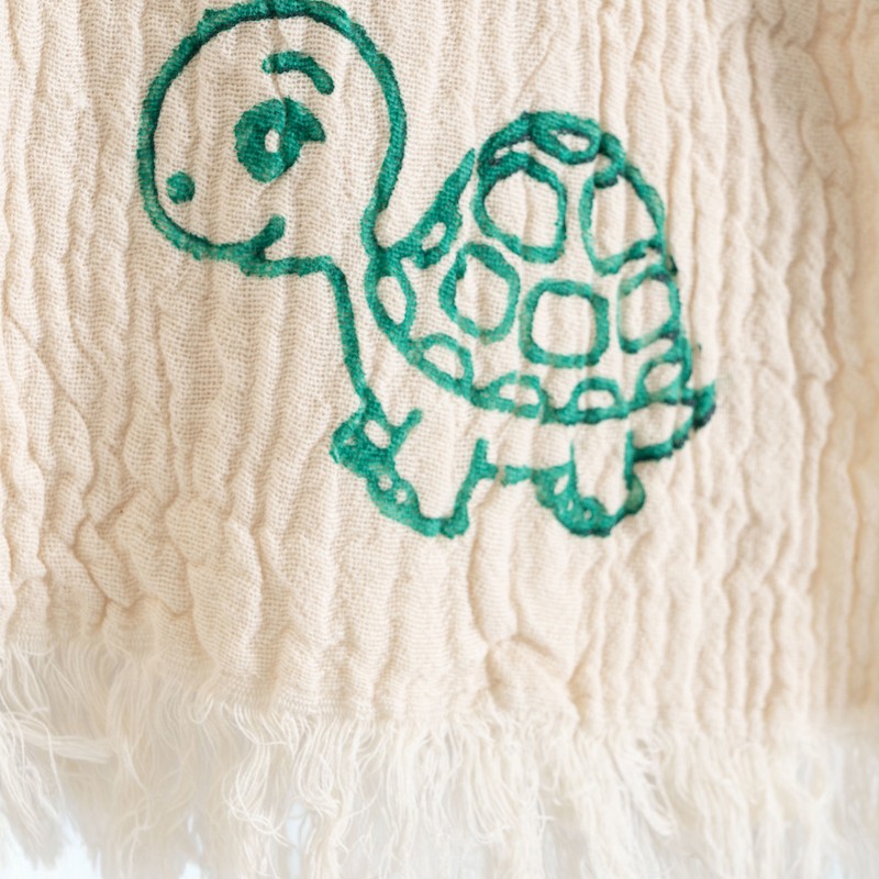 Varol Organik %100 Pamuk Müslin Çocuk Panço - Kaplu