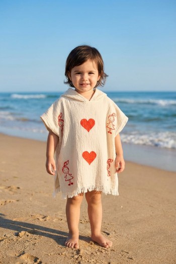 Varol Organik %100 Pamuk Müslin Çocuk Panço - Lovely