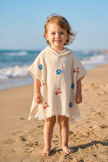 Varol Organik %100 Pamuk Müslin Çocuk Panço - Pati