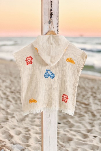 Varol Organik %100 Pamuk Müslin Çocuk Panço - Trafik