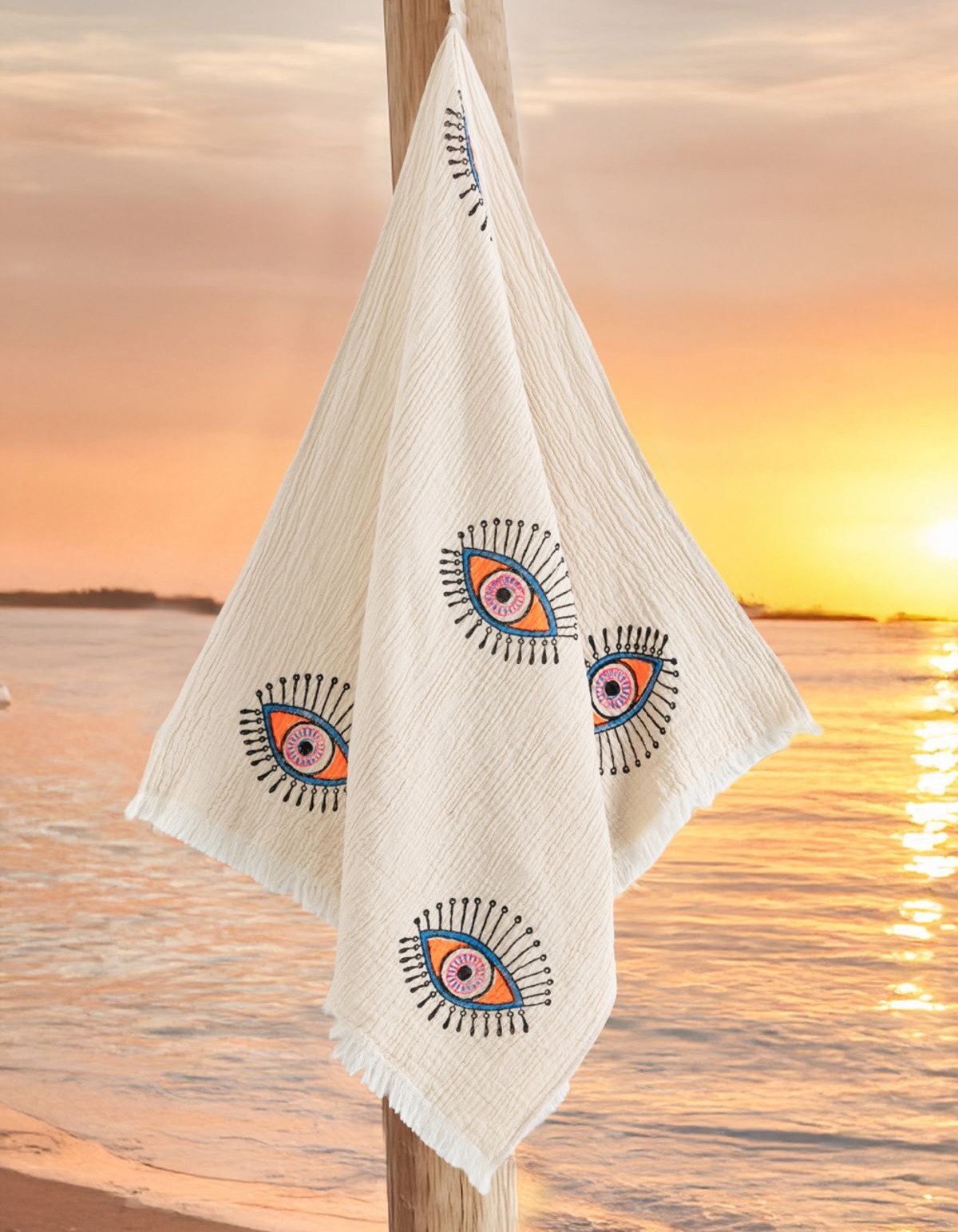 Varol Organik %100 Pamuk Müslin Peştemal - Göz