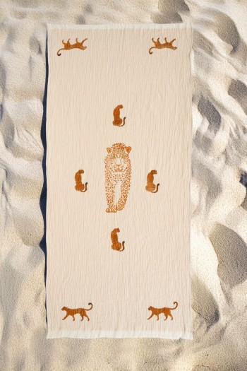 Varol Organik %100 Pamuk Müslin Peştemal - Leopar