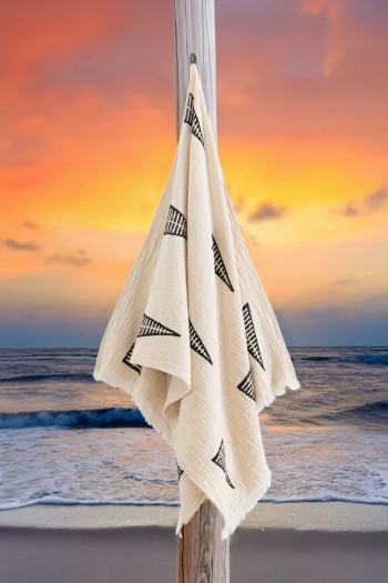 Varol Organik %100 Pamuk Müslin Peştemal - Piramit