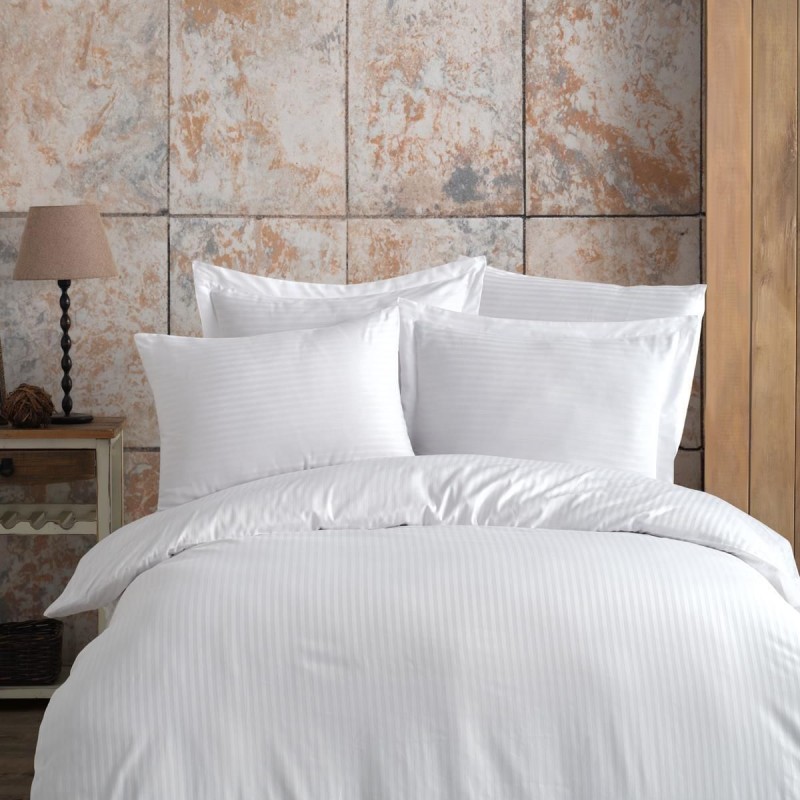 Varol Zeus Serisi Pamuk Saten Battal Boy (King Size) Nevresim Takımı - Beyaz Varol Zeus Serisi Pamuk Saten Battal Boy (King Size) Nevresim Takımı - Beyaz