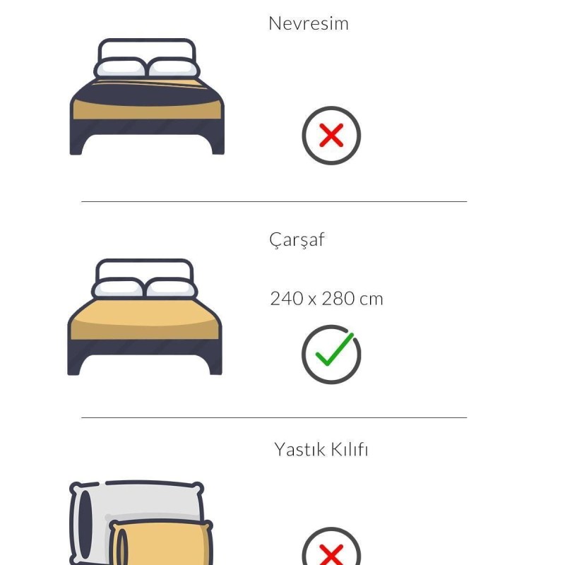 Varol Pan Serisi Ranforce Çift Kişilik Otel Çarşafı 240x280 63 Tel