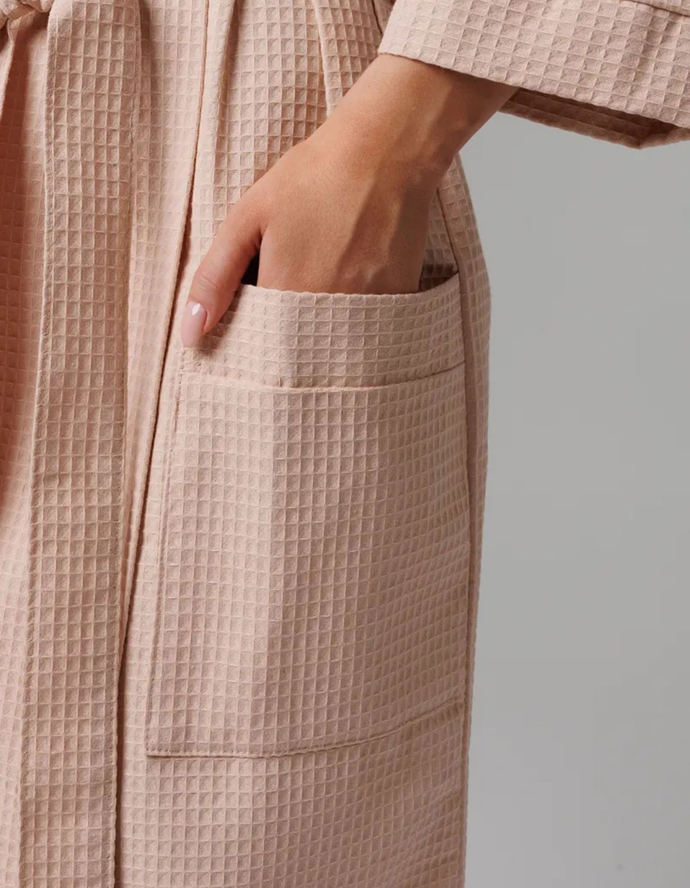 Varol Pike Dokuma Sütlü Kahve Bornoz – İhracat Fazlası, One Size