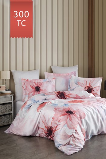 Varol Royal Saten 300TC Nevresim Takımı (Çift Nevresimli) Family Size  - CASİLDA