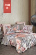 Varol Royal Saten 300TC Nevresim Takımı (Çift Nevresimli) Family Size  - ERİCA