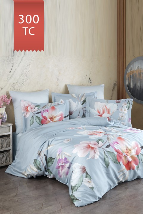 Varol Royal Saten 300TC Nevresim Takımı (Çift Nevresimli) Family Size  - ESTİVA