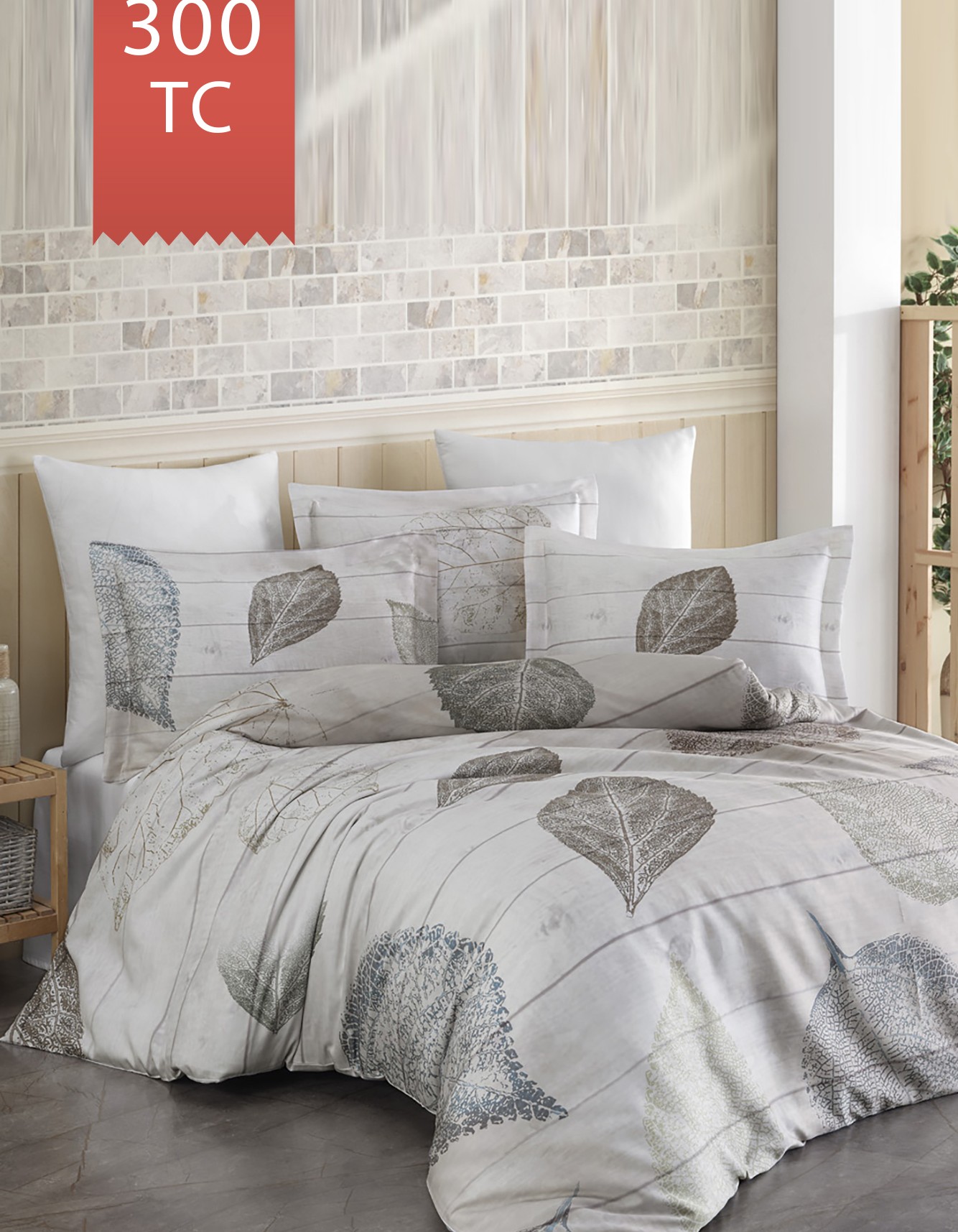 Varol Royal Saten 300TC Nevresim Takımı (Çift Nevresimli) Family Size  - FOLİA