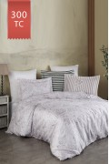 Varol Royal Saten 300TC Nevresim Takımı (Çift Nevresimli) Family Size  - GRİDA