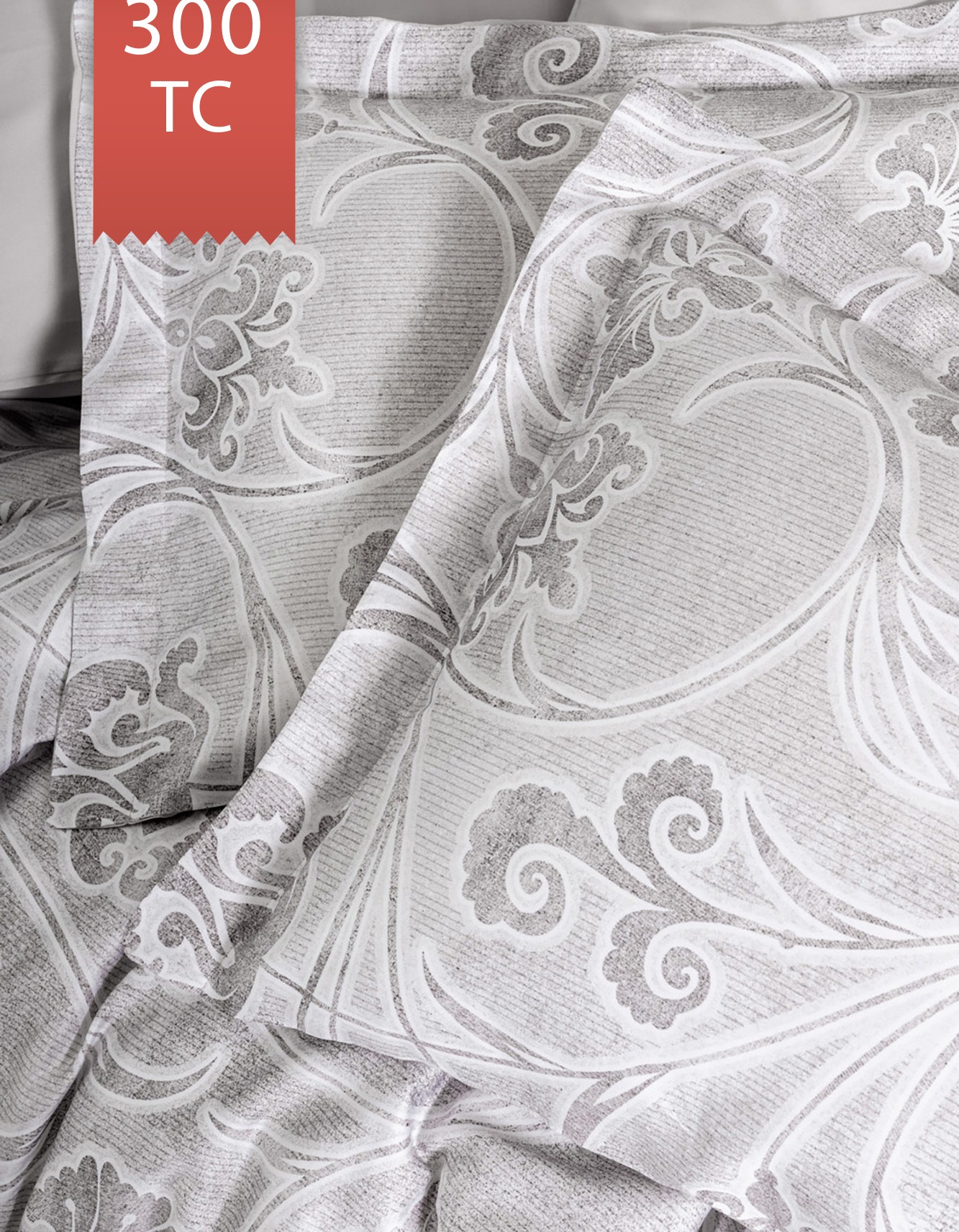 Varol Royal Saten 300TC Nevresim Takımı (Çift Nevresimli) Family Size  - GRİDA