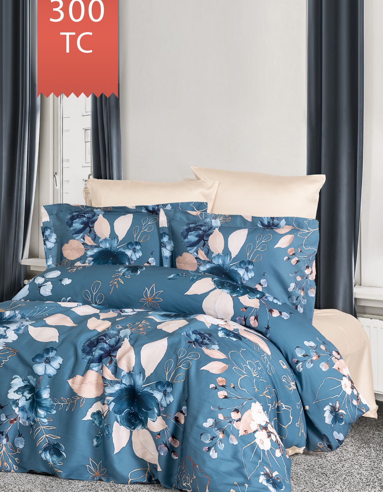 Varol Royal Saten 300TC Nevresim Takımı (Çift Nevresimli) Family Size - LARİSSA Varol Royal Saten 300TC Nevresim Takımı (Çift Nevresimli) Family Size - LARİSSA