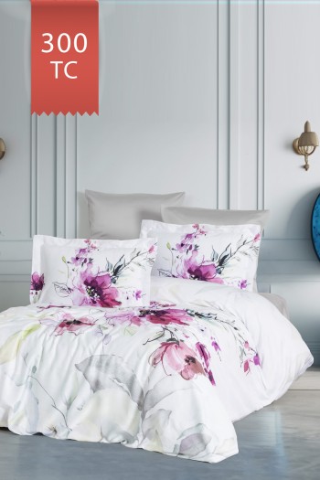 Varol Royal Saten 300TC Nevresim Takımı (Çift Nevresimli) Family Size  - VERONA