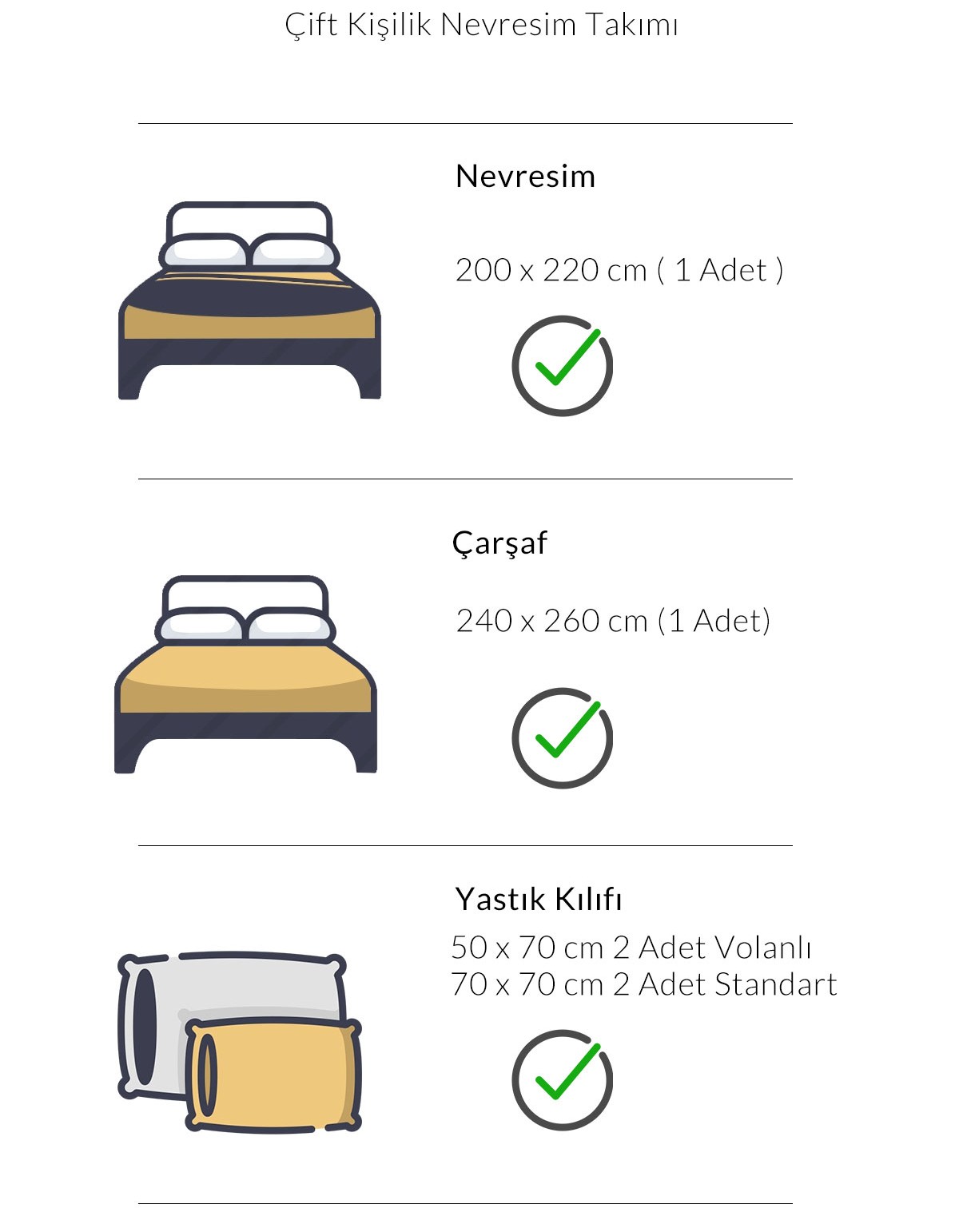 Varol Royal Saten Çift Kişilik 300TC Nevresim Takımı  - ERİCA